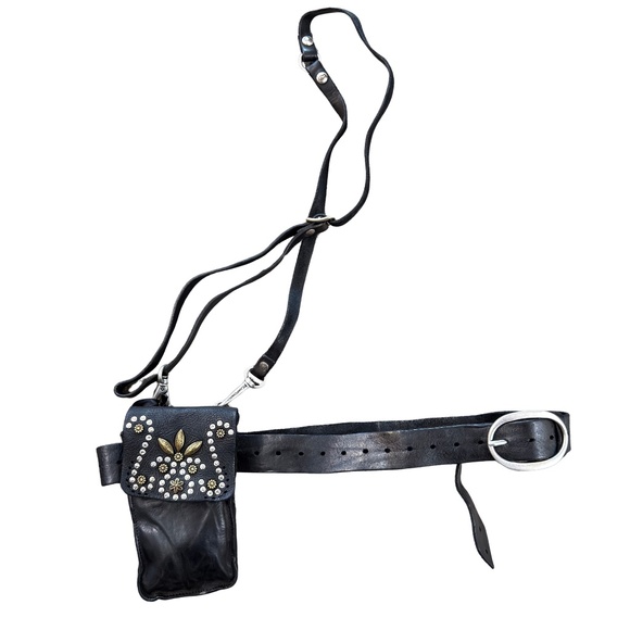 Black Campomaggi Studded Belt Bag - Picture 1 of 3